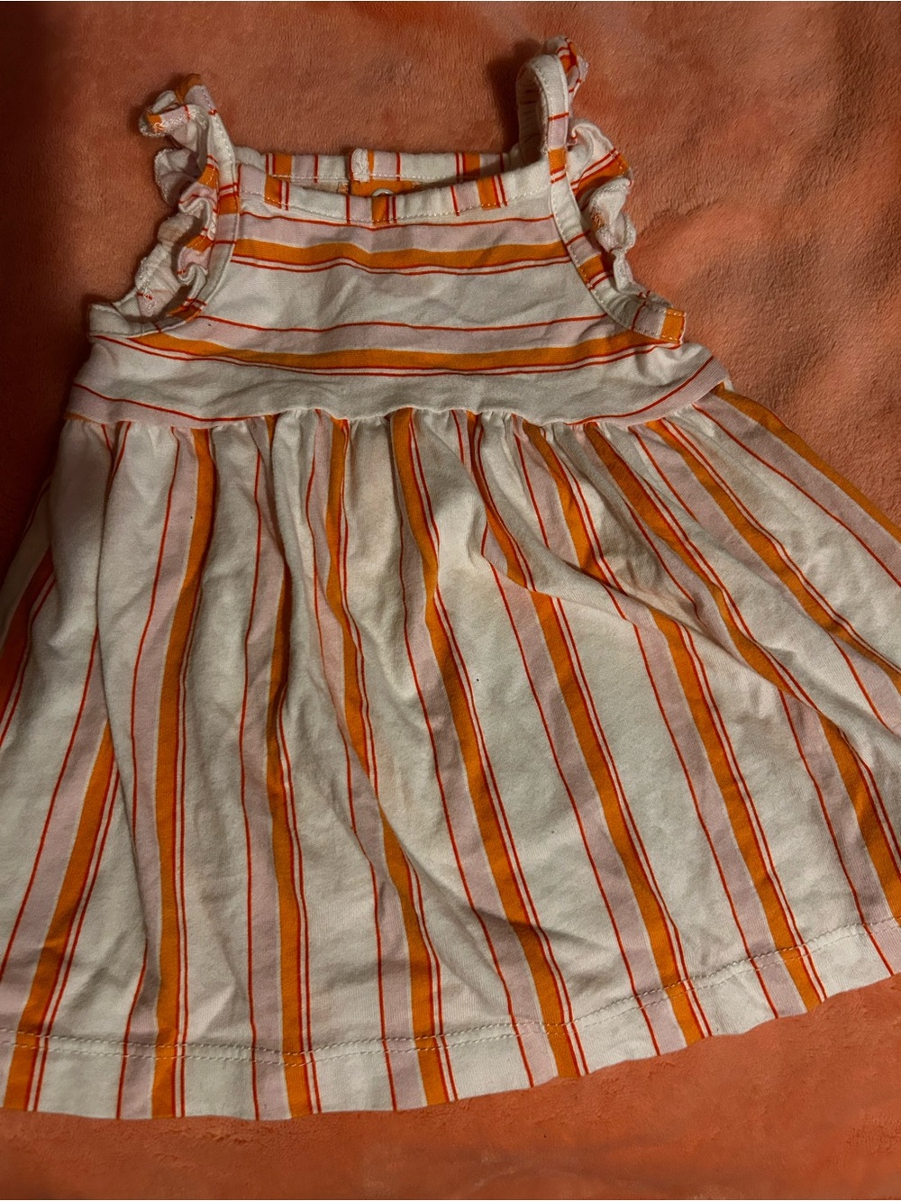 Carter's White Dress with Orange Stripes